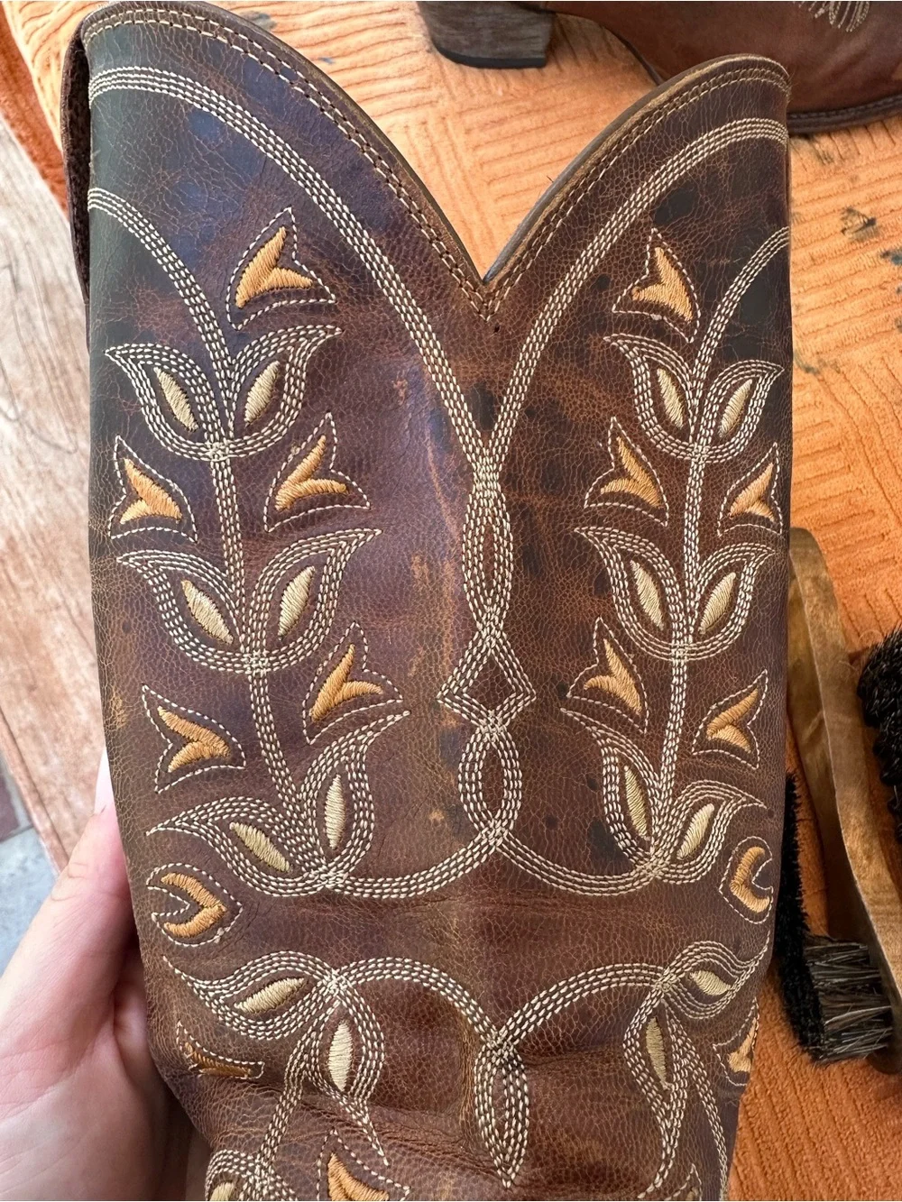 Ariat Western Cowboy Boots Desert Holly Brown Leather Women’s Size 7B 10014100 - Picture 9 of 10